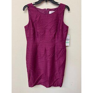 Le Suit Womens Sheath Round Neckline Modern Fit Dress Wild Rose Size 8P Defected